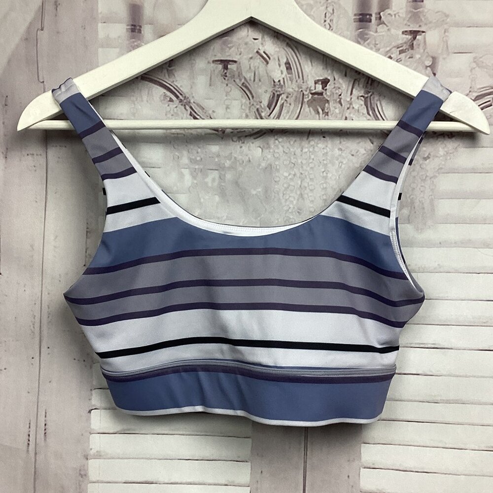 Zyia Sports Bra Striped Blue White M